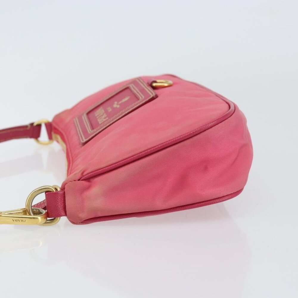 PRADA Shoulder Bag Nylon Leather Pink Gold Auth 155082 - Picture 5 of 16